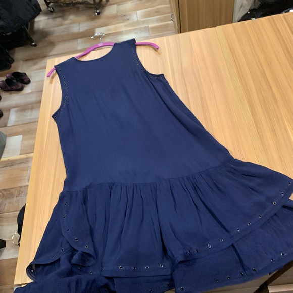 Zadig and Voltaire Rory dress navy Al-line asymmetric grommet S - Picture 6 of 9